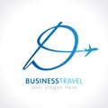 D business travel company logo concept Royalty Free Stock Photo