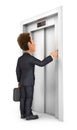 3d businessman calling the elevator