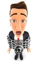 3d businessman chained