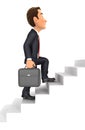 3d businessman going upstairs