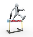 3d businessman hurdle jump - challenge