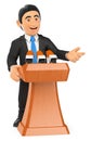 3D Businessman lecturing