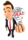 3d businessman light bulb