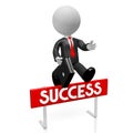 3D businessman, obstacle, success concept