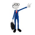 3d businessman points finger