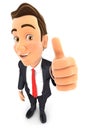 3d businessman positive pose