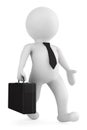 3d businessman running with a briefcase in his hand Royalty Free Stock Photo