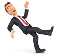 3d businessman slipping and falling