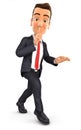 3d businessman walking on tiptoe Royalty Free Stock Photo