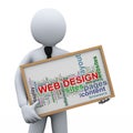 3d businessman and web design tags