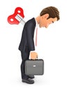 3d businessman with wind up key in his back Royalty Free Stock Photo
