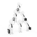 3d Businessmans Team Character Pyramid Shows Hierarchy And Teamwork. 3d Rendering Royalty Free Stock Photo
