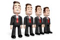 3D four businessmen - teamwork concept
