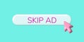 3d button skip ads with cursor Royalty Free Stock Photo