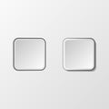 3D Button square shape neomorphism style