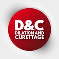 D and C - Dilation and Curettage acronym, concept background Royalty Free Stock Photo