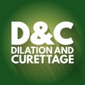D and C - Dilation and Curettage acronym, concept background Royalty Free Stock Photo