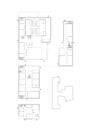 2D CAD drawing. Floor plan of the university building complex Royalty Free Stock Photo