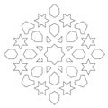 2D CAD drawing of Islamic geometric pattern. Islamic patterns use elements of geometry that are repeated in their designs. Royalty Free Stock Photo