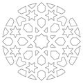 2D CAD drawing of Islamic geometric pattern. Islamic patterns use elements of geometry that are repeated in their designs. Royalty Free Stock Photo