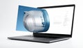 3D CAD Engineering Design on a Modern Laptop Screen Royalty Free Stock Photo