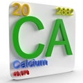 3d calcium card of the periodic table of elements