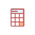 3D Calculator, calc isometric flat icon. Pictogram isolated on white background. Vector illustration.