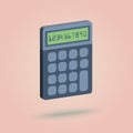 3d calculator icon symbol. Vector