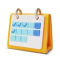 3d Calendar Check Mark Date Reminder Cartoon Style. Vector