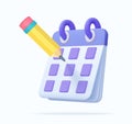3d Daily calendar plan