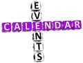 3D Callendar Events Crossword