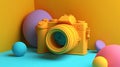 3d camera on a bright background Royalty Free Stock Photo
