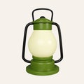 3d Camp lamp icon. Oil gas lantern. Old kerosene lamp. icon isolated on white background. 3d rendering illustration Royalty Free Stock Photo