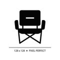 2D camping chair simple glyph style black icon