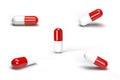 3D Capsule Pills in Various Angle Royalty Free Stock Photo