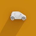 3d Car Compact White Icon