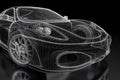 3D car mesh on a black Royalty Free Stock Photo