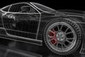 3D car mesh on a black Royalty Free Stock Photo