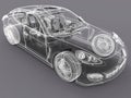 3D car wireframe design