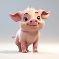 Joyful Piglet: A Playful Character In Maya Render