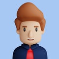 3D cartoon avatar of smiling caucasian man