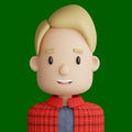 3D cartoon avatar of smiling young man