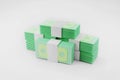 3D cartoon banknote or bundle of money on white background.