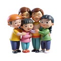 3D cartoon boy and girl standing and holding a globe Royalty Free Stock Photo