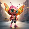 3d Cartoon Butterfly: Urban Clothes, Super Cute