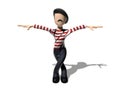 3D Cartoon character bended