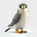 3D cartoon character of cute falcon eagle