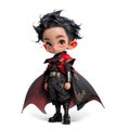 3D cartoon character wear vampire outfit with white background ai generated