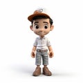 3d Cartoon Character Illustration Of A Boy With Hat