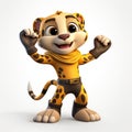 Happy Cheetah: A Bold And Youthful Cartoon Superhero